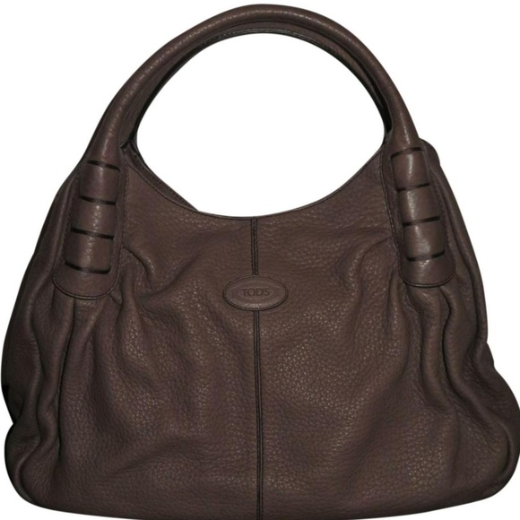 Tod's Taupe Mauve Deerskin Ivy Sacca Hobo Bag - Picture 1 of 9